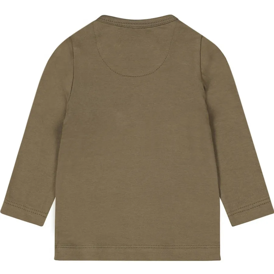 Dirkje longsleeve met printopdruk groenbruin, foto 3