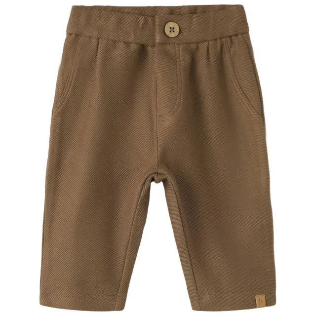 Lil' Atelier BABY katoenen regular fit babybroek - bruin