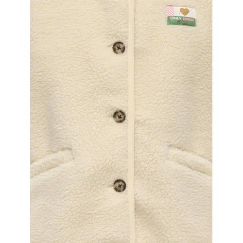 KIDS ONLY GIRL teddy gilet ecru Effen | Gilet van ONLY, foto 3