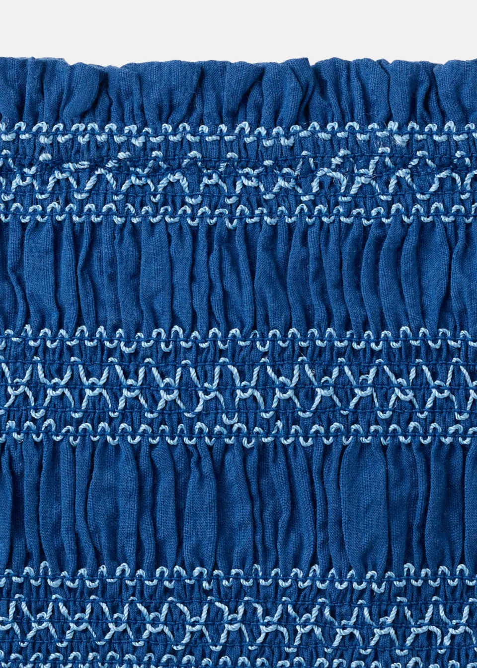 Mango strapless top met smockwerk marineblauw, foto 6