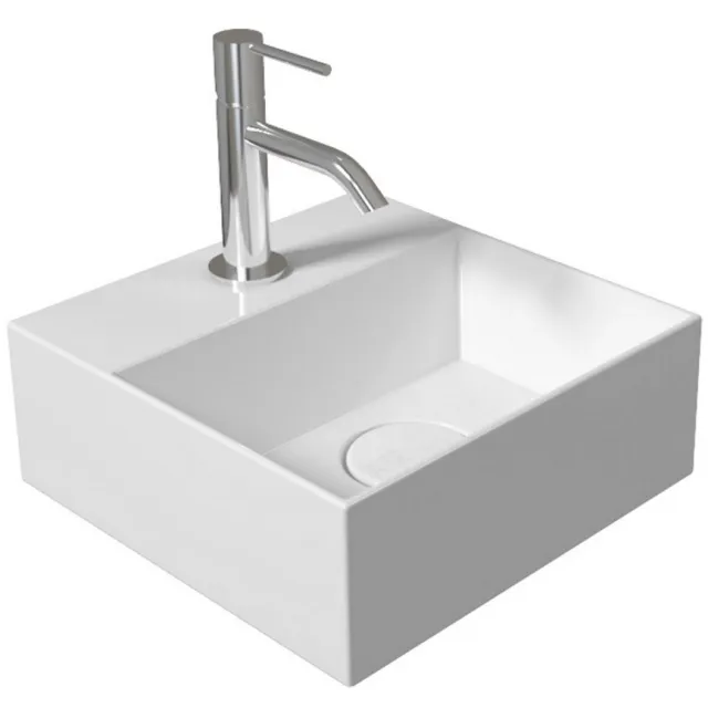 Salenzi Fontein Salenzi Spy 30x30 cm Glans Wit (inclusief bijpassende waste)