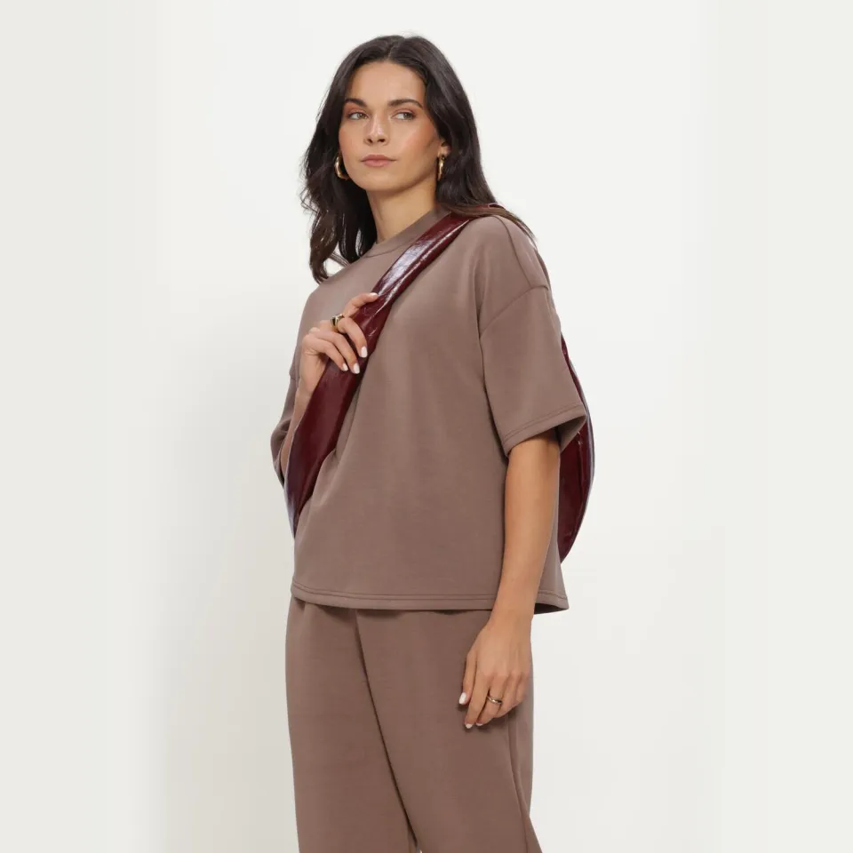 SELECTED WOMEN Slfoversized Tenny Tee t-shirt bruin, foto 5