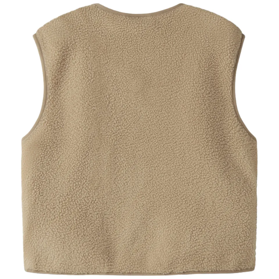 NAME IT KIDS teddy rechtvallend gilet - lichtbruin Effen, foto 2