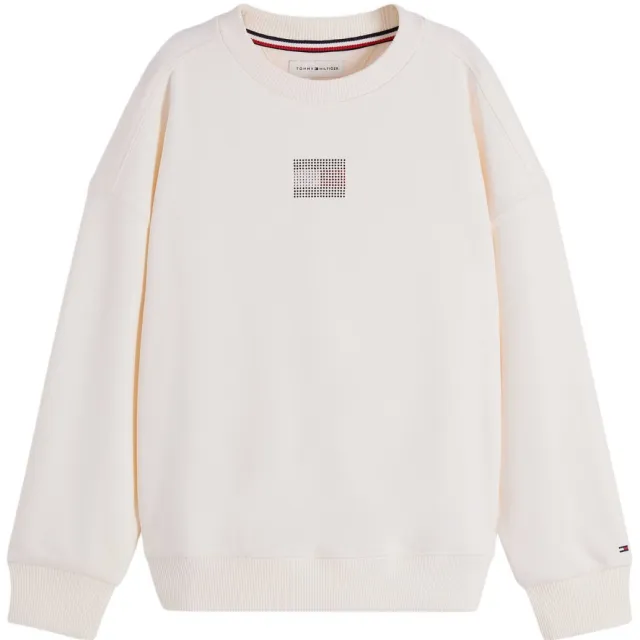 Tommy Hilfiger sweater met print en strass-steentjes - wit