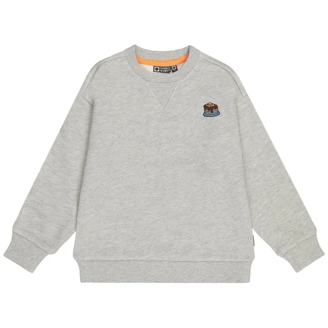 Tumble 'n Dry sweater met borduursels en backprint - lichtgrijs