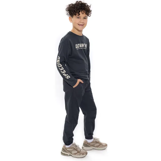 No Way Monday loose fit casual broek grijs