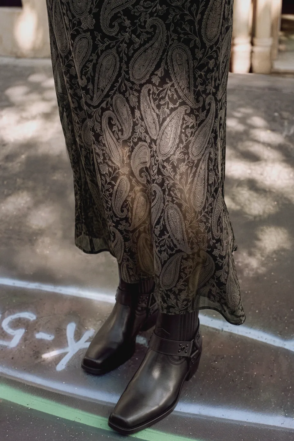 Mango maxi rok met paisleyprint zwart, foto 6