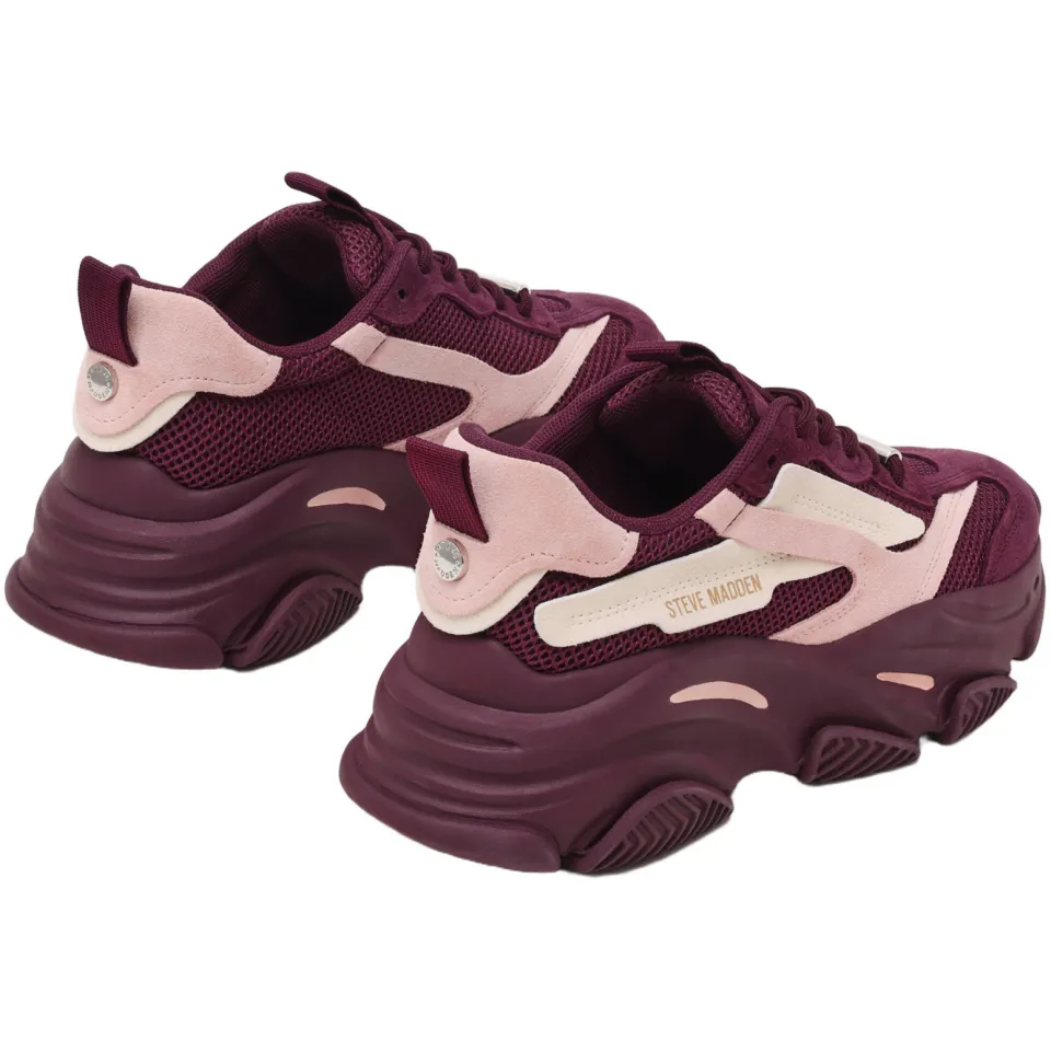 Steve Madden Possession-E chunky suède sneakers - aubergine/roze, foto 4