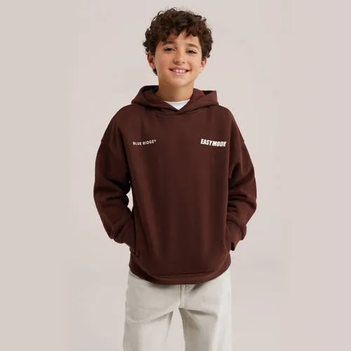 WE Fashion Blue Ridge sweater met backprint - donkerbruin, foto 3