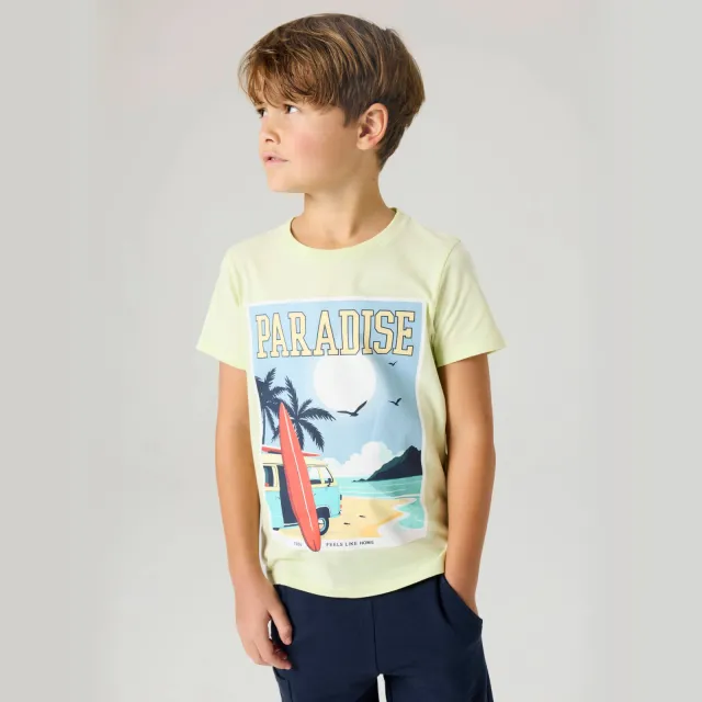 NAME IT t-shirt lichtgeel