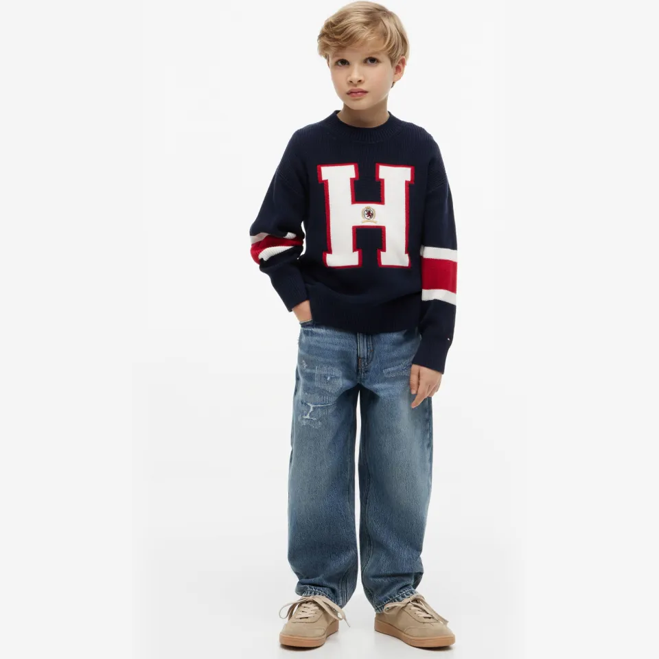 Tommy Hilfiger sweater met print - donkerblauw, foto 4
