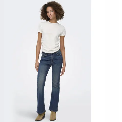 JDY high waist flared jeans dark blue denim