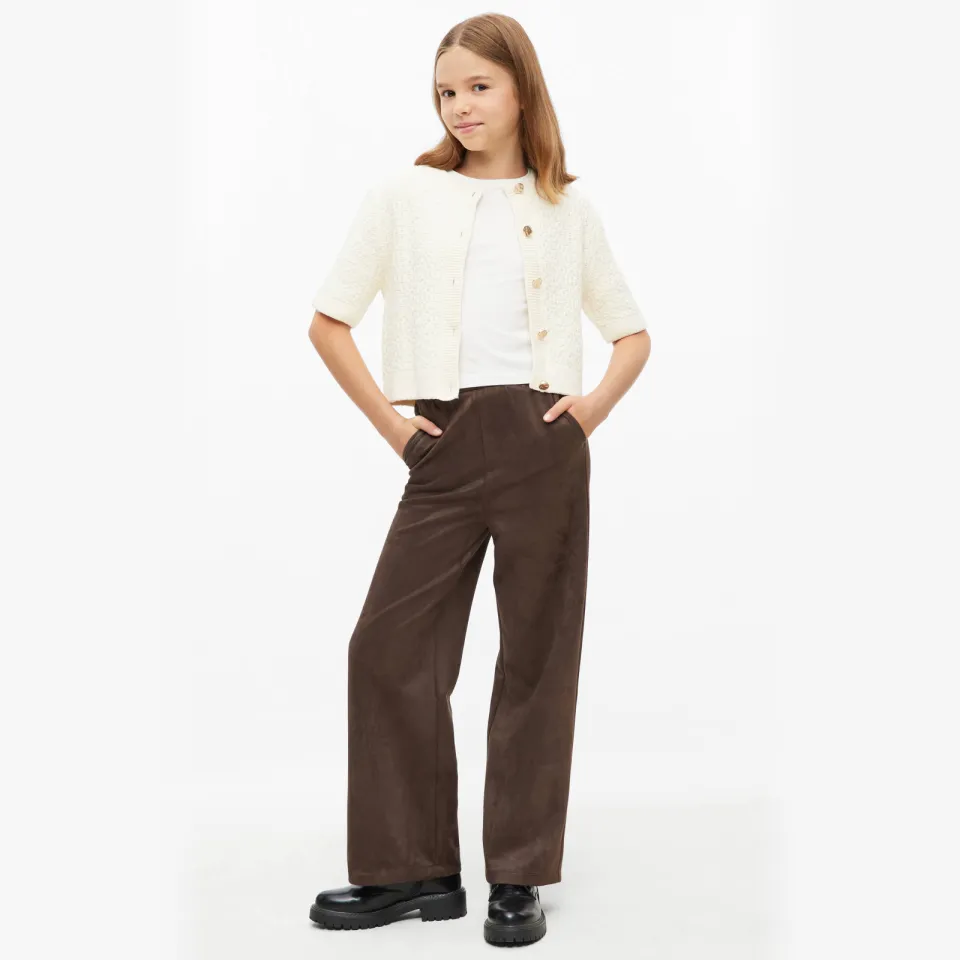 S.Oliver wide leg pantalon donkerbruin, foto 3
