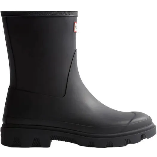 Hunter Boots Hunter Downpour short boot regenlaarzen met profielzool en logo - zwart