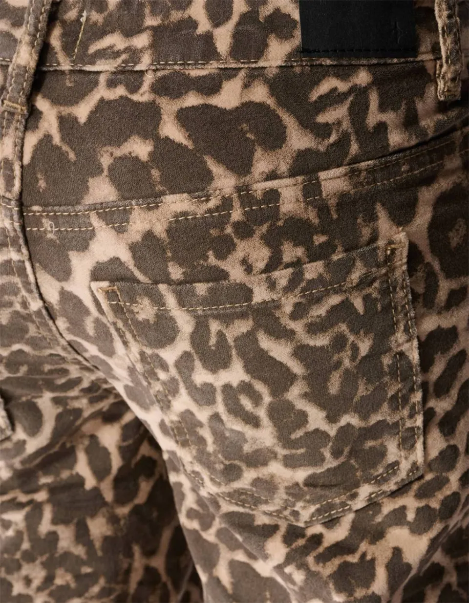Shoeby wide leg jeans met panterprint - bruin, foto 6
