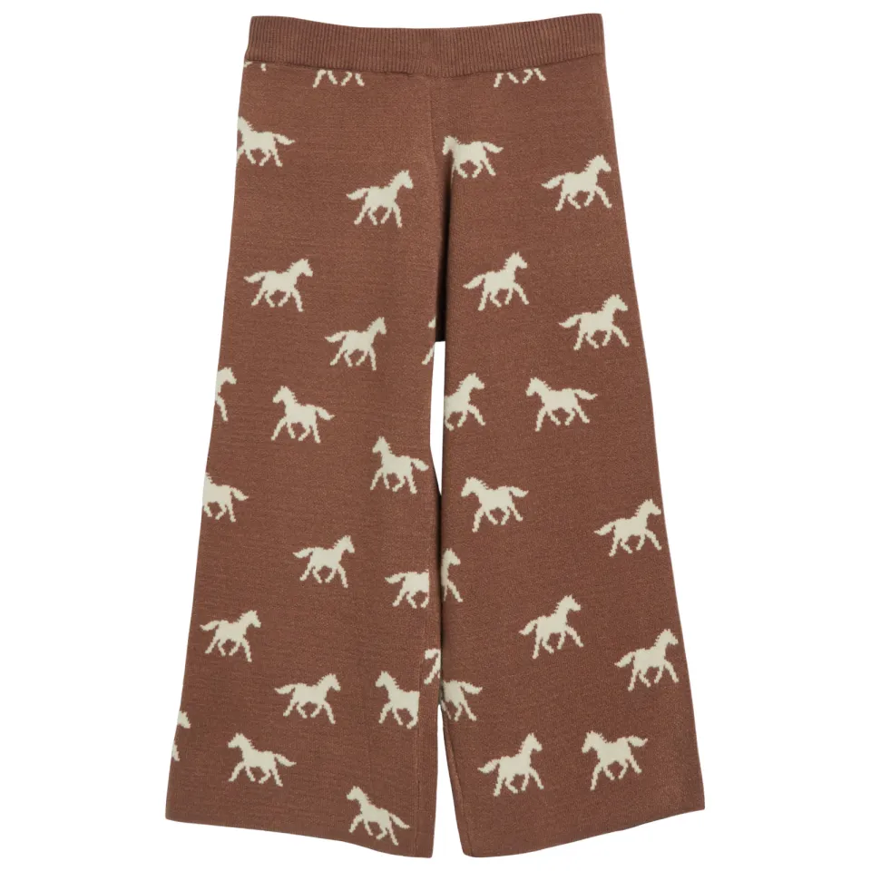 s.Oliver gebreide casual broek met print donkerbruin, foto 5