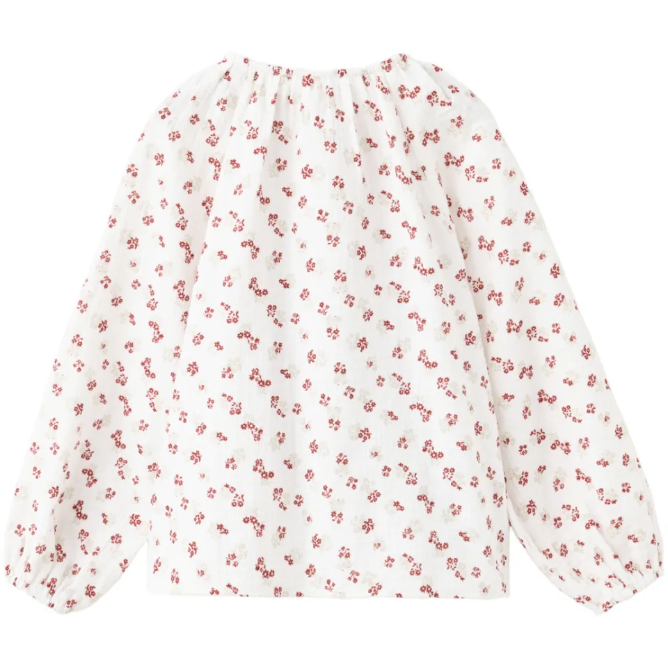 Mango Kids gebloemde blouse ecru rood, foto 3