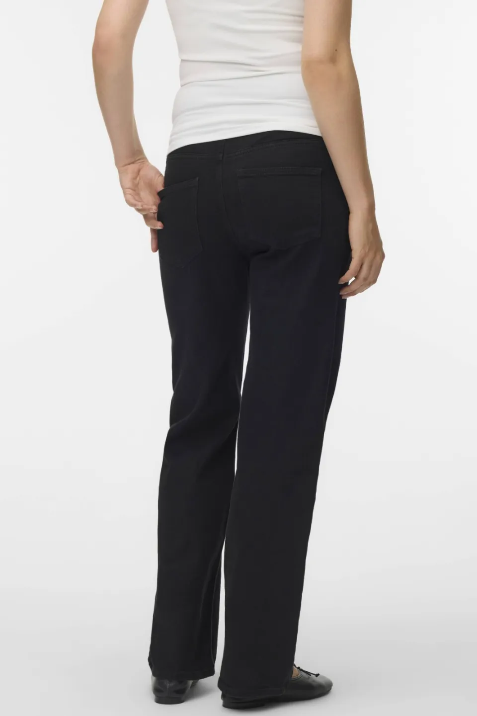 Vero Moda MATERNITY VMMTESSA low waist zwangerschaps wide leg jeans - zwart, foto 4
