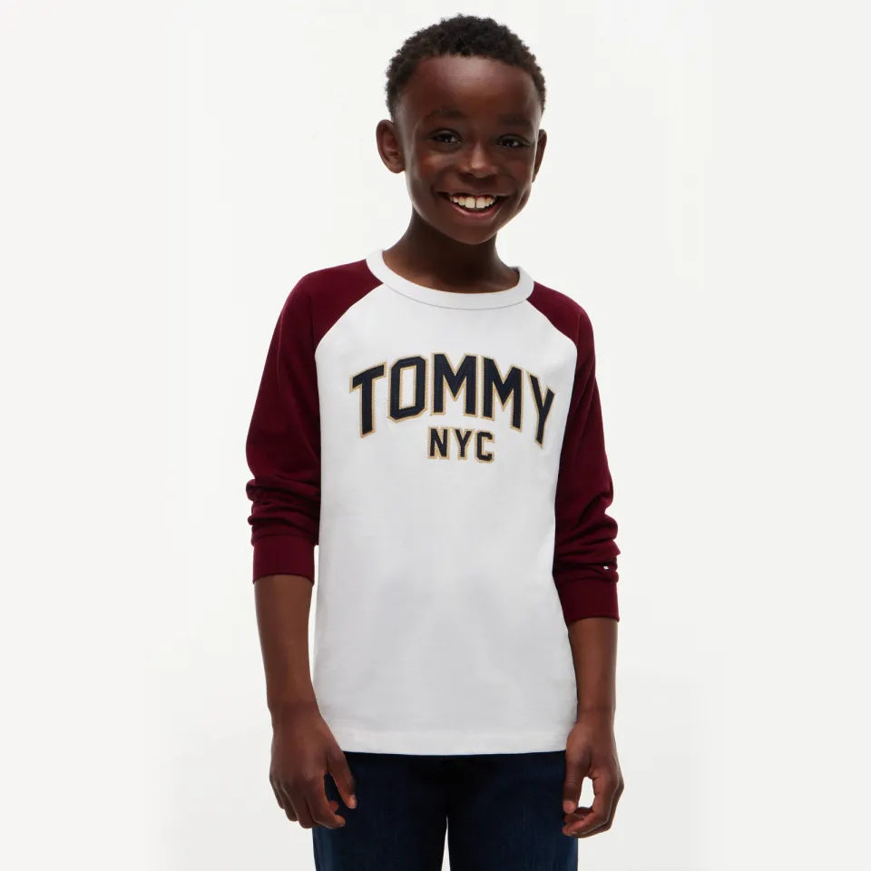 Tommy Hilfiger longsleeve wit donkerrood Wit / donkerrood
