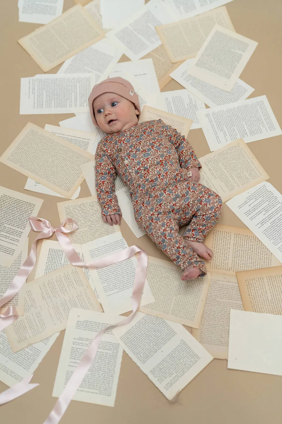 A Tiny Story romper met print - roze/beige/blauw