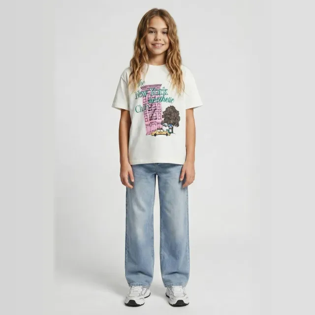 Cars straight leg jeans light blue denim Bleached Used