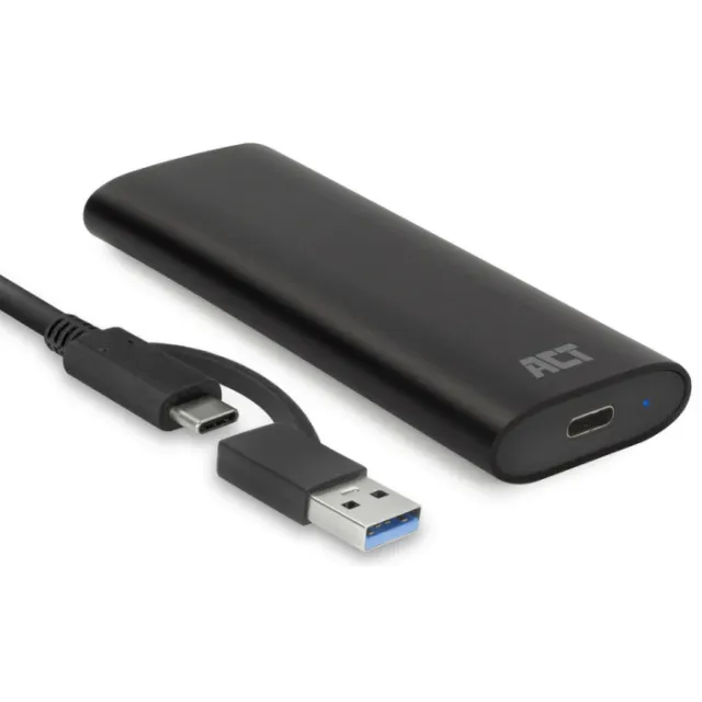 ACT AC1615 USB-C M.2 NVMe SSD behuizing zwart