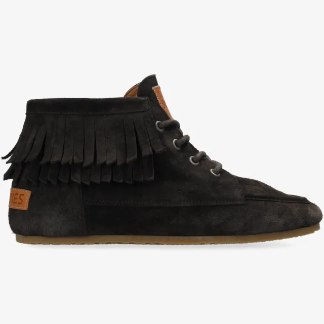 Shabbies Amsterdam Ciska Frina enkellaars suède donkerbruin Dark Brown