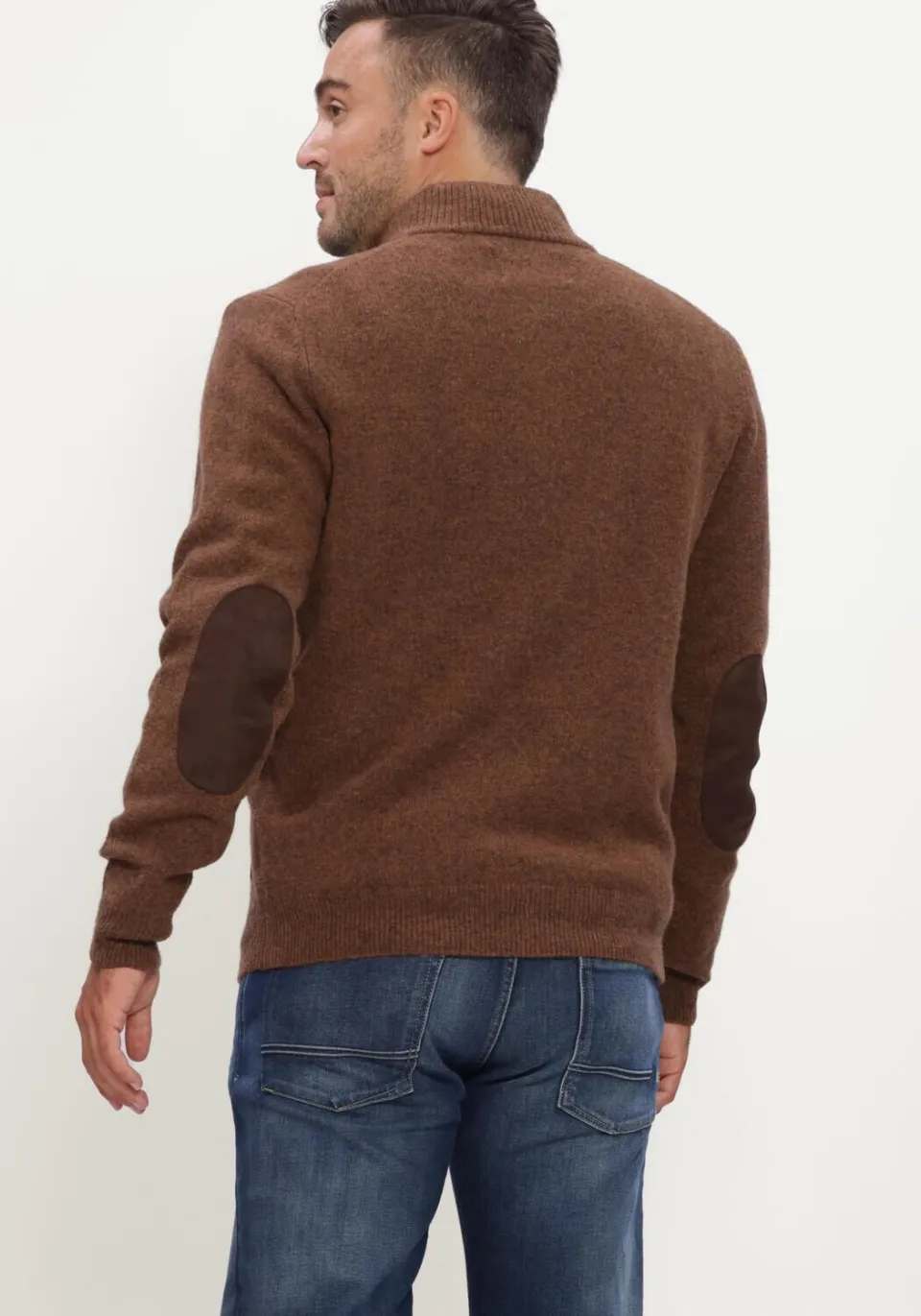 Barbour Heren Truien & Vesten Essential Patch Half Zip Knitted Jumper - Bruin, foto 4
