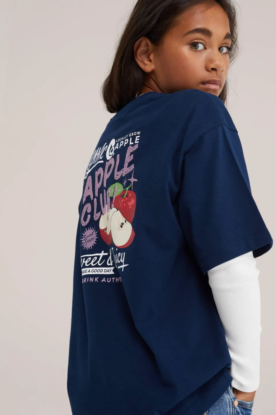 WE Fashion T-shirt met backprint donkerblauw, foto 5