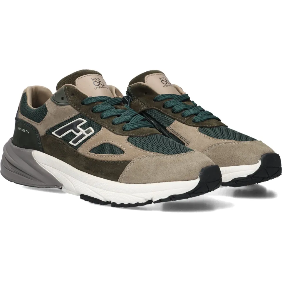 Hip Infinity sneakers donkergroen donkergroen/taupe, foto 4