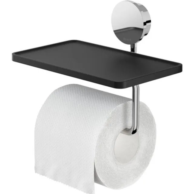 Geesa Opal toiletrolhouder met planchet chroom Wit Chroom