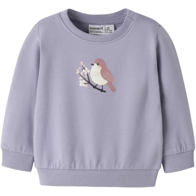 NAME IT BABY sweater met print - lila Licht lila