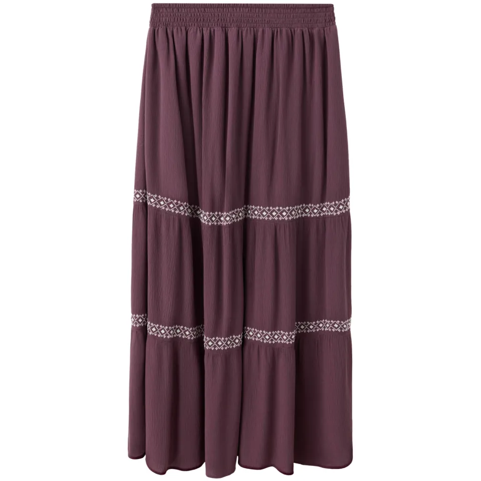 Mango TEEN maxi rok met borduursels aubergine, foto 2
