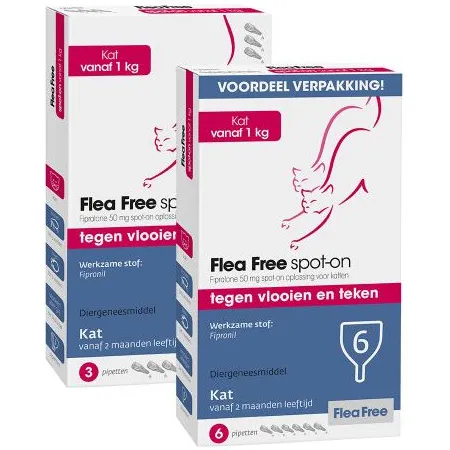 Flea Free Spot-On anti-vlooiendruppels kat