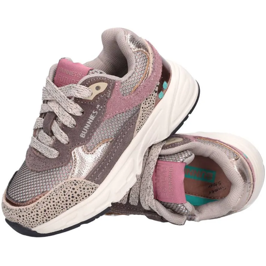 BunniesJR leren sneakers - taupe/roze, foto 5
