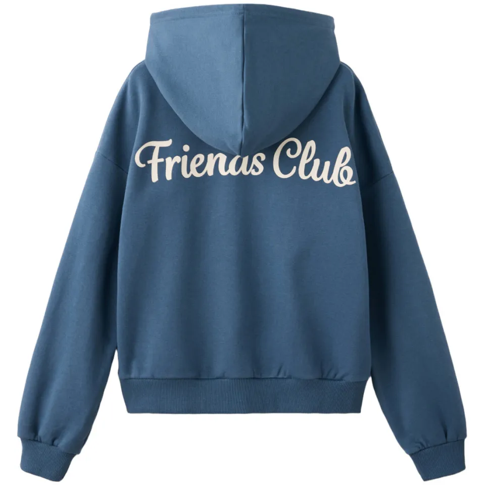 Mango Kids hoodie met borduursels en backprint - blauw, foto 3