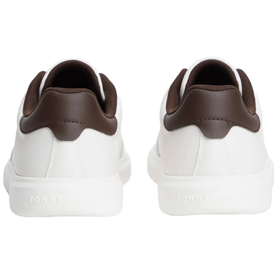Tommy Hilfiger leren sneakers - ecru/bruin, foto 5