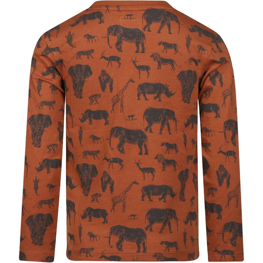 Koko Noko longsleeve met dierenprint donkeroranje, foto 3