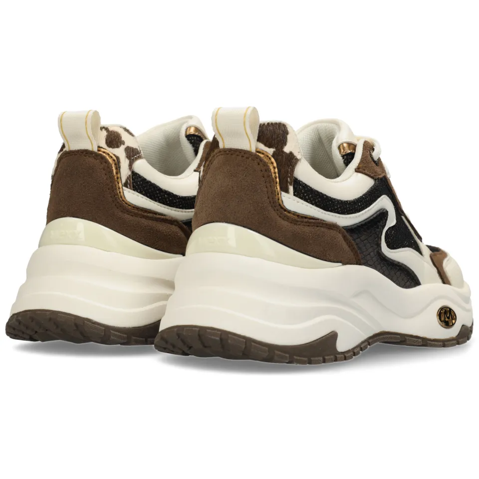 Mexx Palma Ora chunky sneakers wit/bruin, foto 3