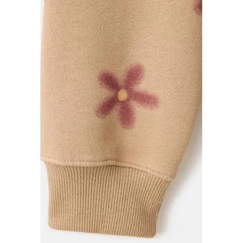 Mango Kids gebloemde sweater - bruin, foto 6
