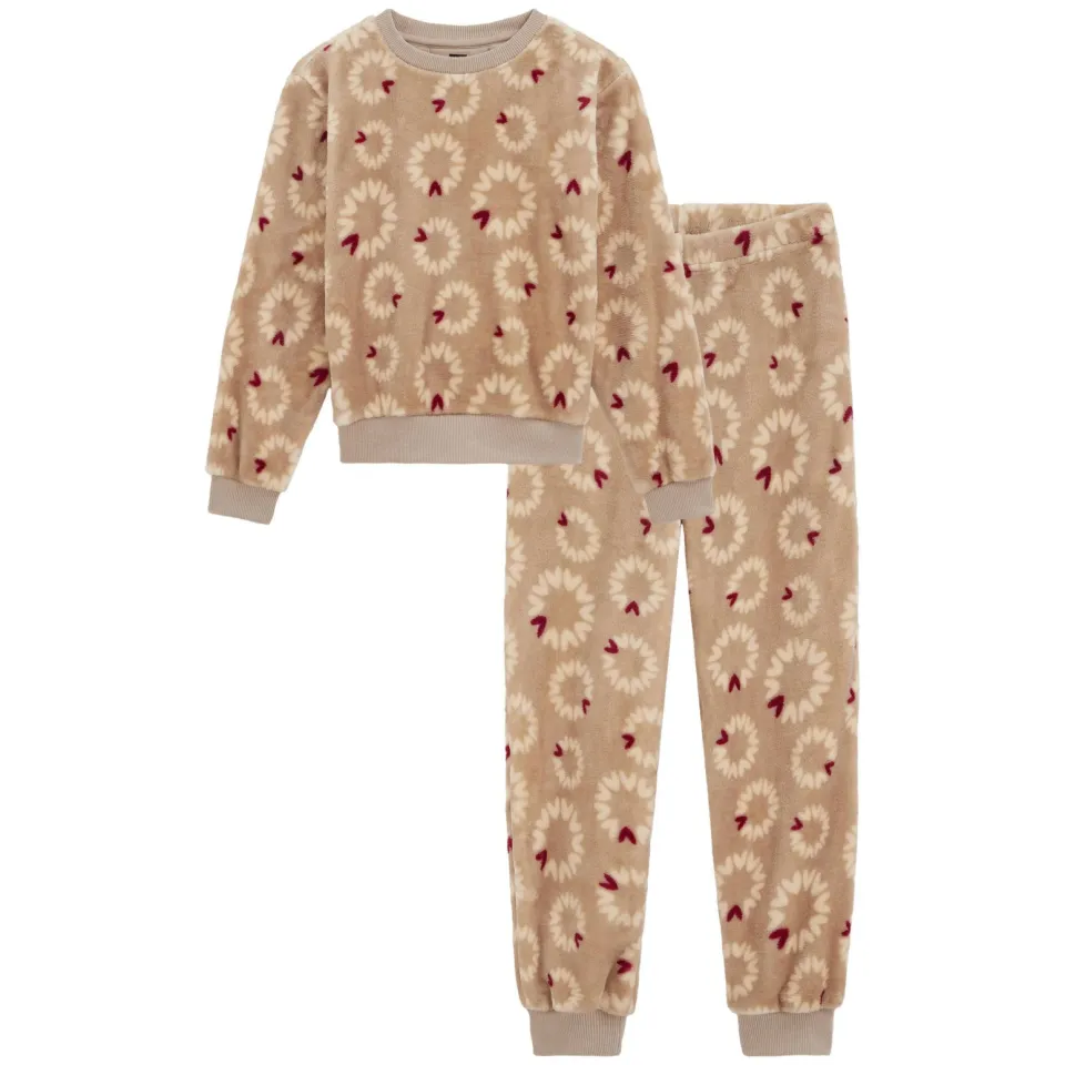 WE Fashion junior pyjama met print beige, foto 2