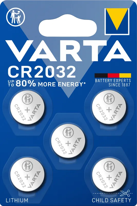 Varta CR2032 lithium knoopcelbatterijen, 5 stuks