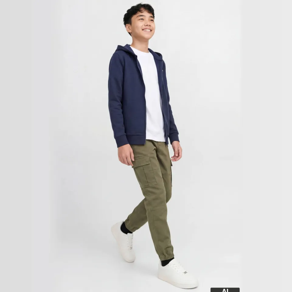 JJ Rebel JUNIOR regular casual broek olijfgroen, foto 4