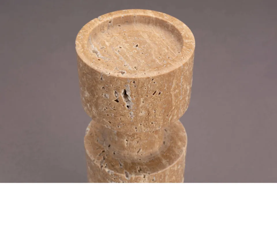 Dutchbone Paros kandelaar marmer beige, foto 5