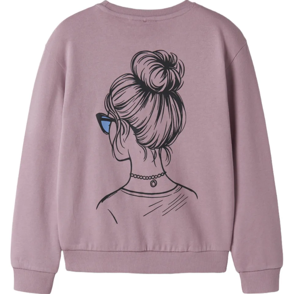 NAME IT KIDS sweater met backprint - lila, foto 3