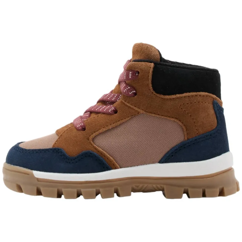 Mango Kids leren enkelboots met profielzool - bruin/donkerblauw, foto 4