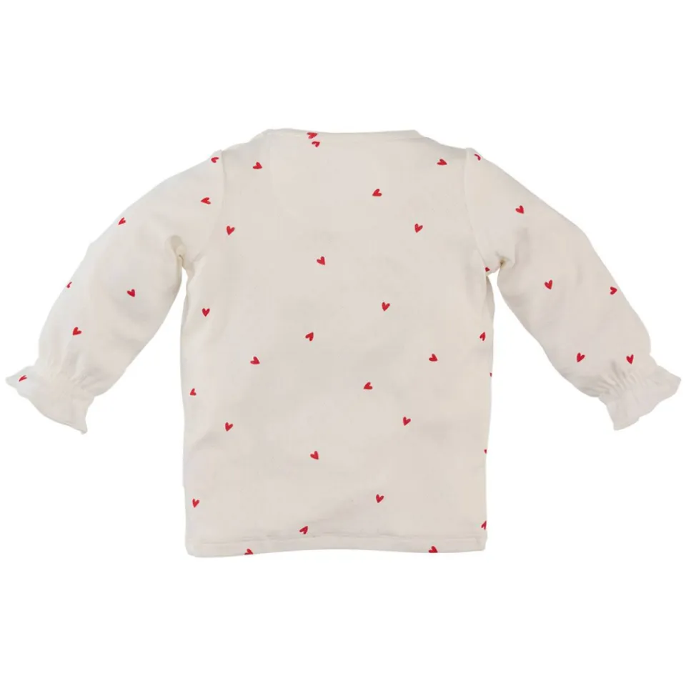 Z8 newborn Femme longsleeve ecru met rode hartjes, foto 4