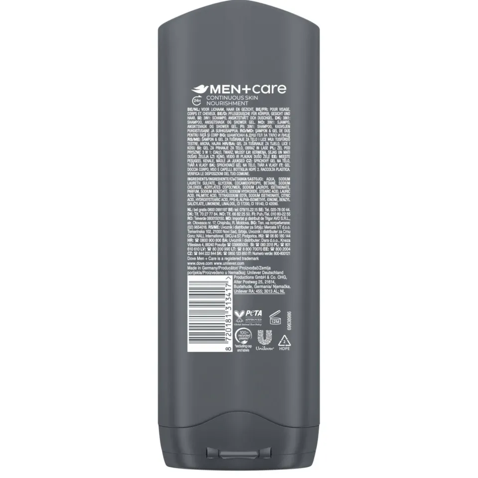 Dove Men+Care Clean Comfort 3-in-1 douchegel, foto 4