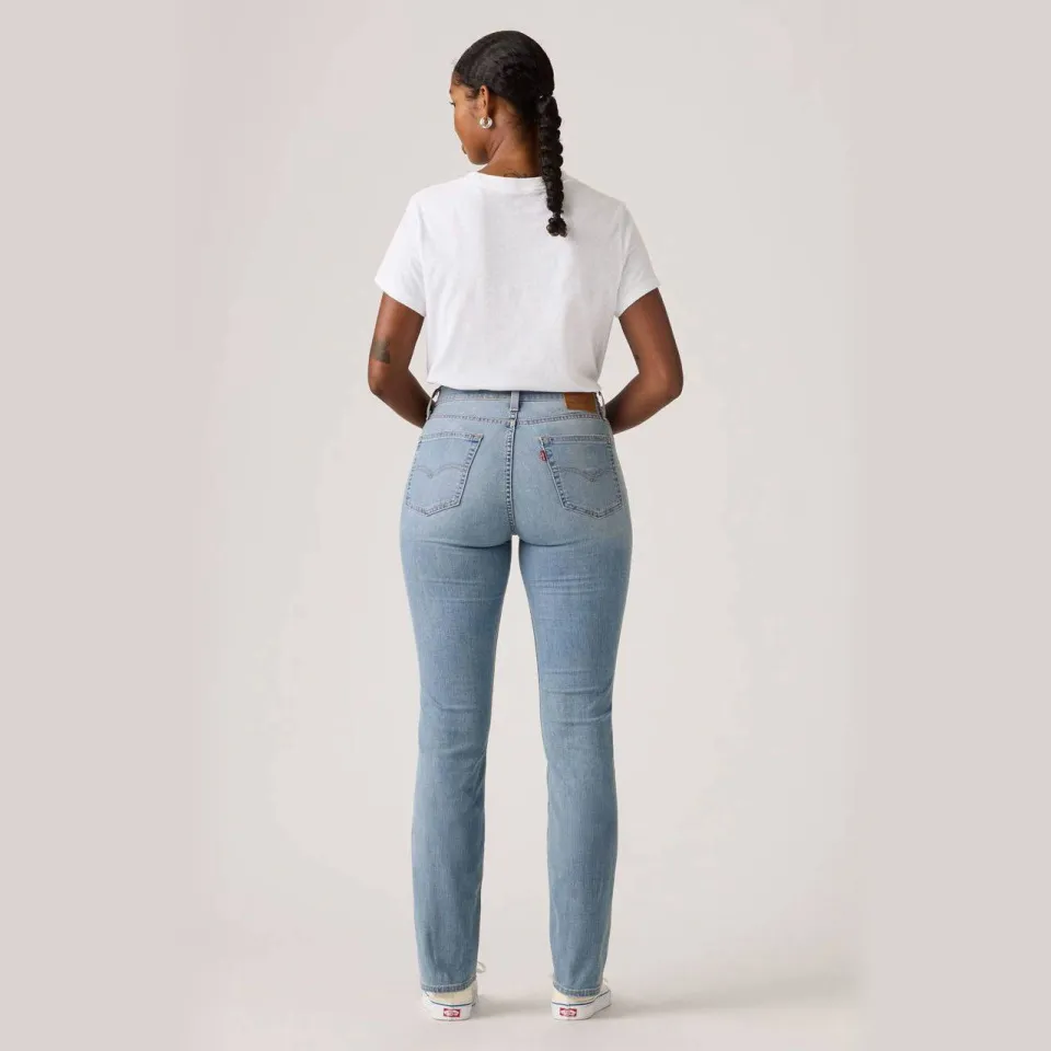 Levi's 724 high waist straight leg jeans medium blue denim, foto 4