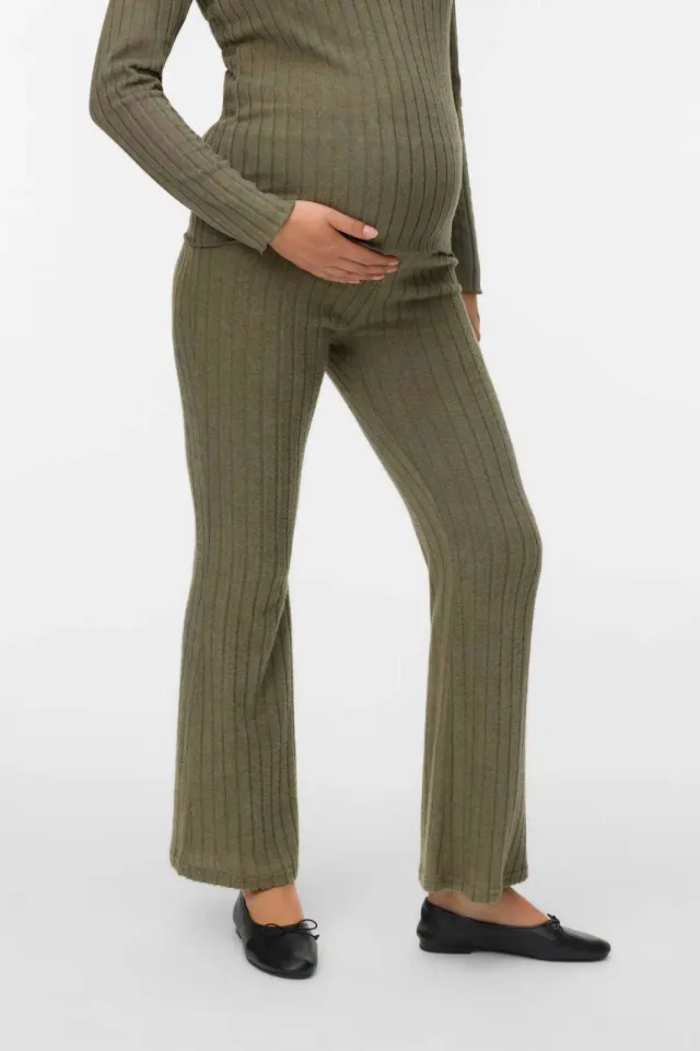 Mamalicious flared high waist zwangerschapsbroek groen, foto 2